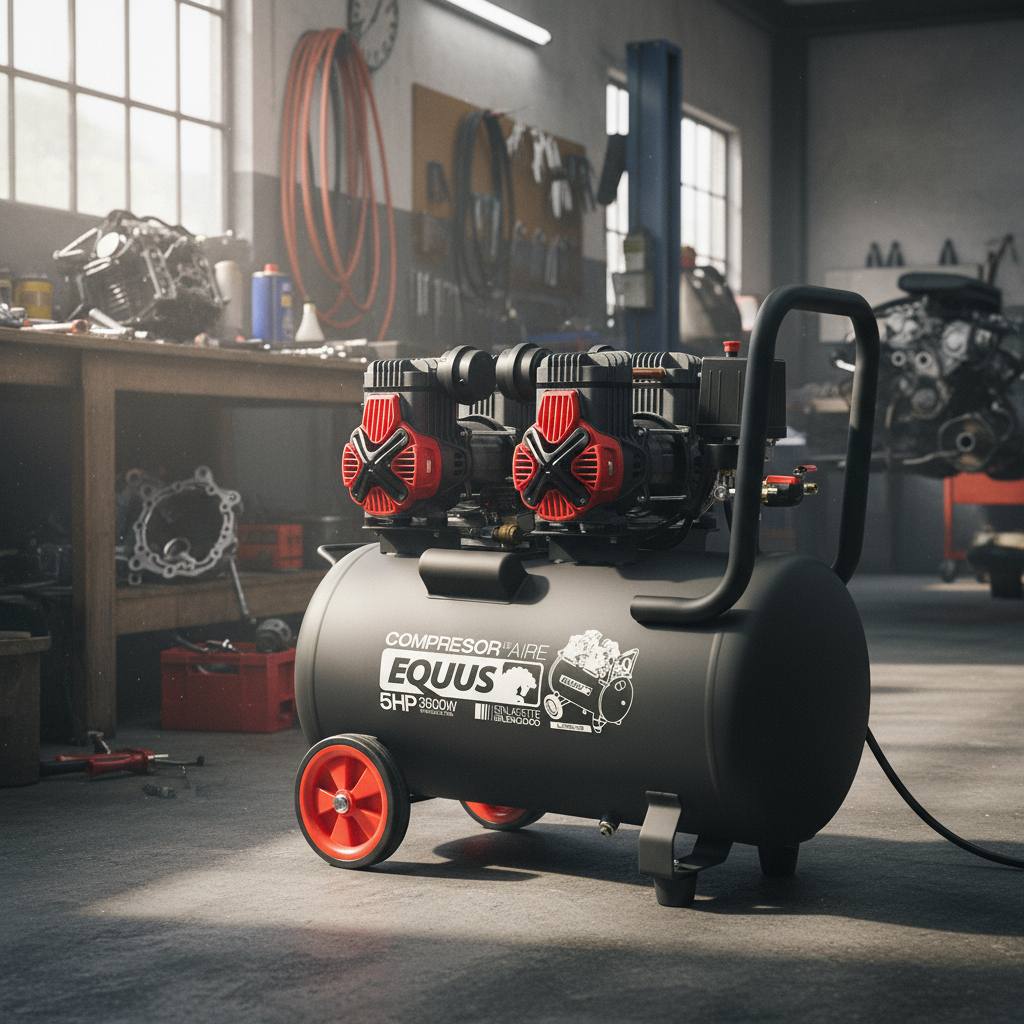 Compresor Sin Aceite Silencioso 5 Hp 100l Equus Rojo 50hz - Imagen 2