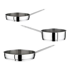 Juego Bateria Cocina Acero Inox 3 Piezas Triple Fondo