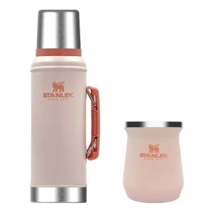 Termo Y Mate Stanley Rosado 1lt Con Gtia De Por Vida - Sas