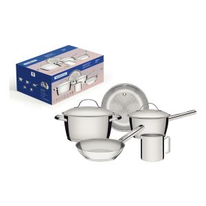 Juego De Ollas Tramontina Allegra 5 Pz. Acero Inox - Kirkor