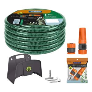 Kit Manguera Malla 30mt C/soporte Puntero Riego Tramontina