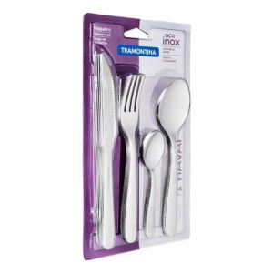 Set Juego De Cubiertos Havaí Tramontina Acero Inox X24 Pieza