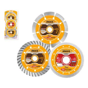 Set X 3 Discos 115mm 4 1/2 Ceramica Multiuso Ingco Dmd063115