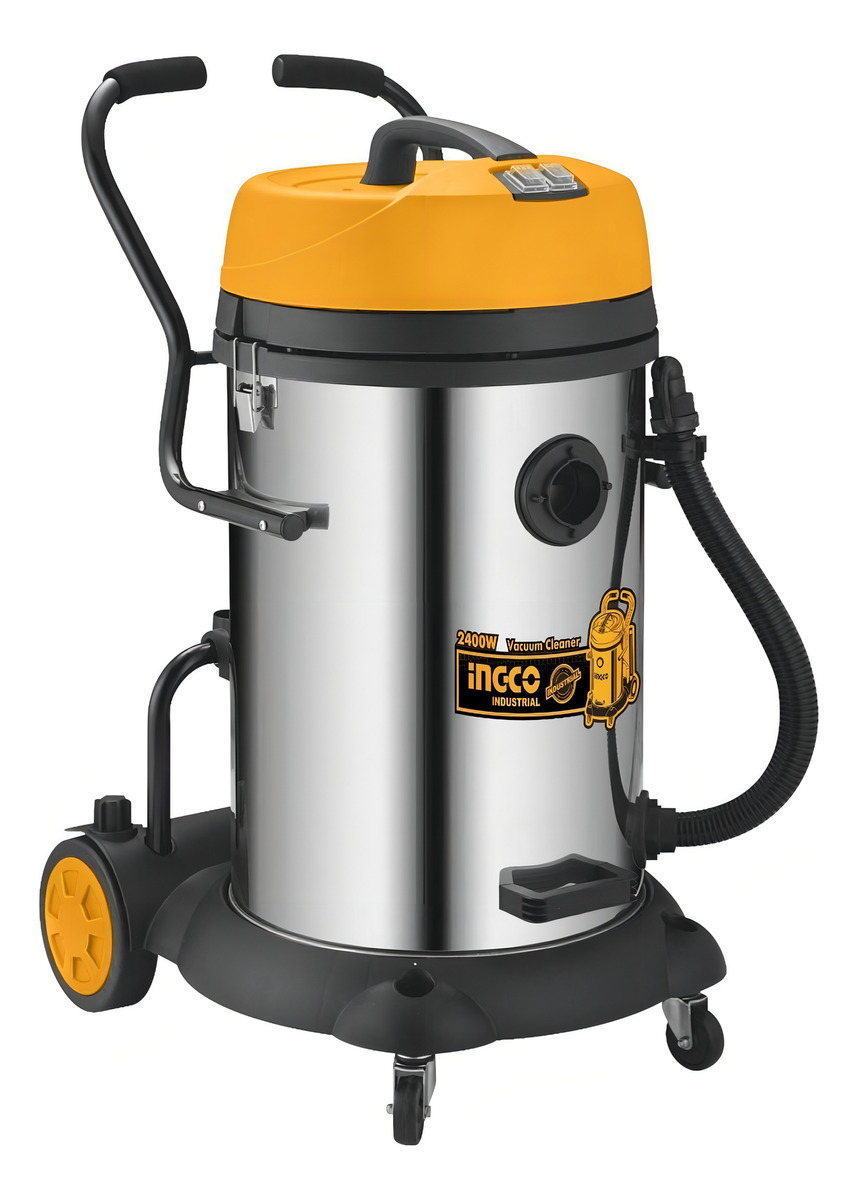 Aspiradora Industrial 75l Seco/húm 2x1200w Ingco Vc24751 *ub Color Amarillo