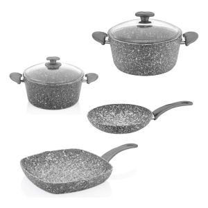 Set Ollas Granito 6 Piezas Olla 20cm 24cm Plancha Sarten