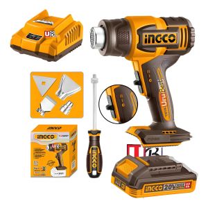 Pistola De Calor 20v + Bateria Y Cargador Ingco Hgli206