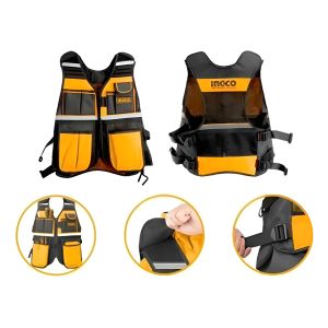 Chaleco Portaherramientas Ajustable 17 Bolsillos Ingco