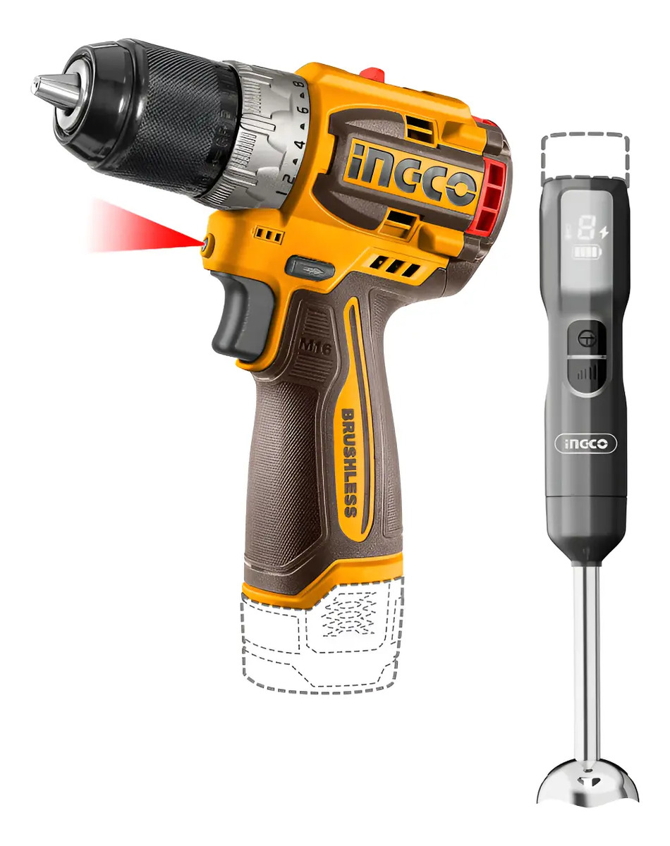 Combo Atornillador 16v Bat +mixer +valija Bat Y Carg Ingco