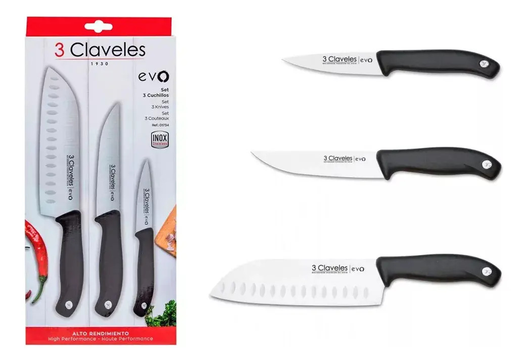 Set 3 Cuchillos De Cocina Evo 01734 3 Claveles