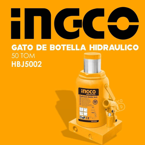 Gata Hidraulica Garage Tipo Botella 50 Toneladas Ingco - Imagen 3