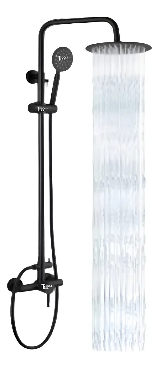 Barral Exterior Ducha Monocomando Negro Mate Wico