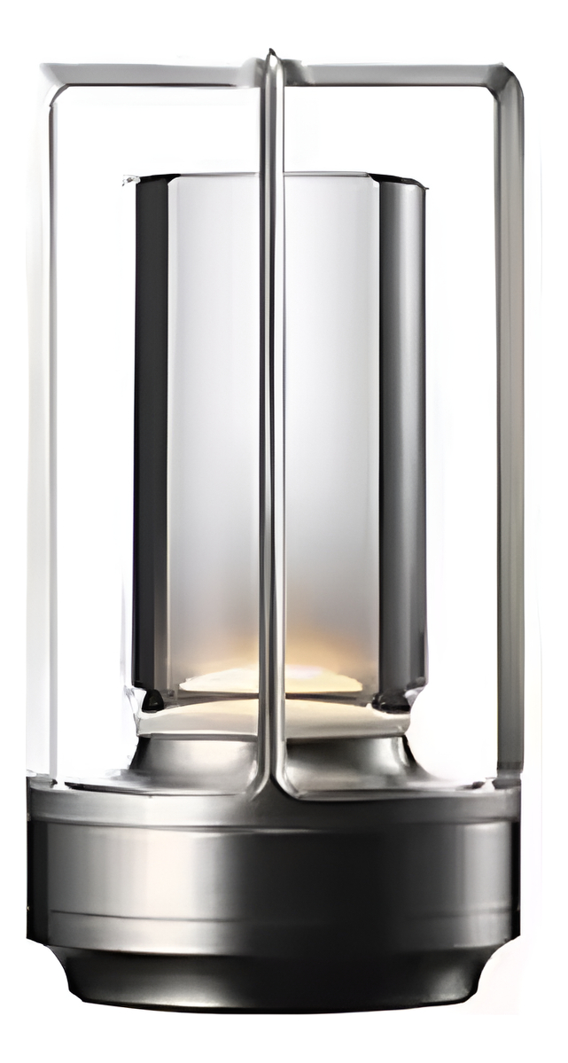 Lámpara Mesa Led Vintage Inalámbrica Usbc Plateada