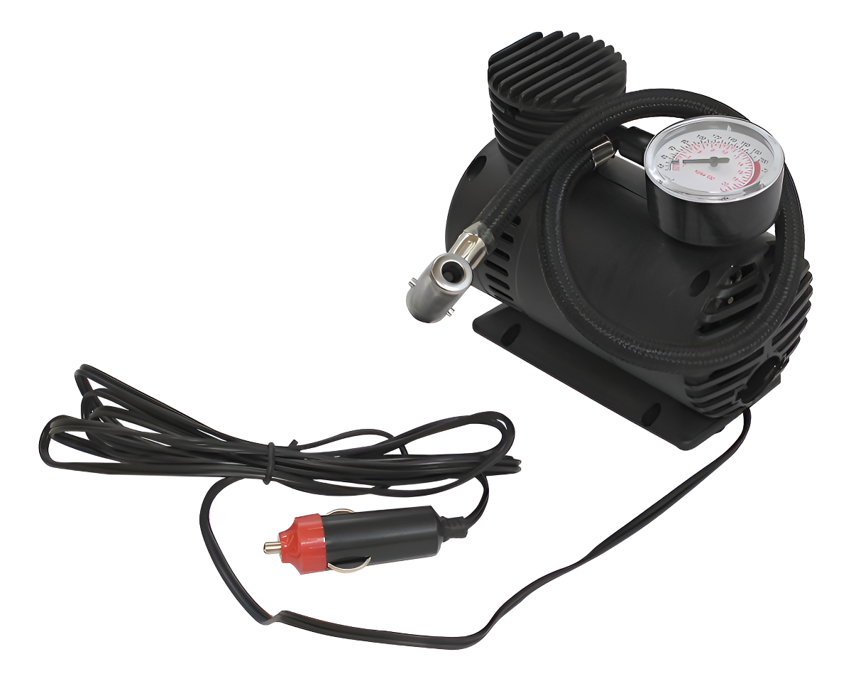Compresor Aire Inflador Auto Bici 12v 300 Psi Electrico Negr