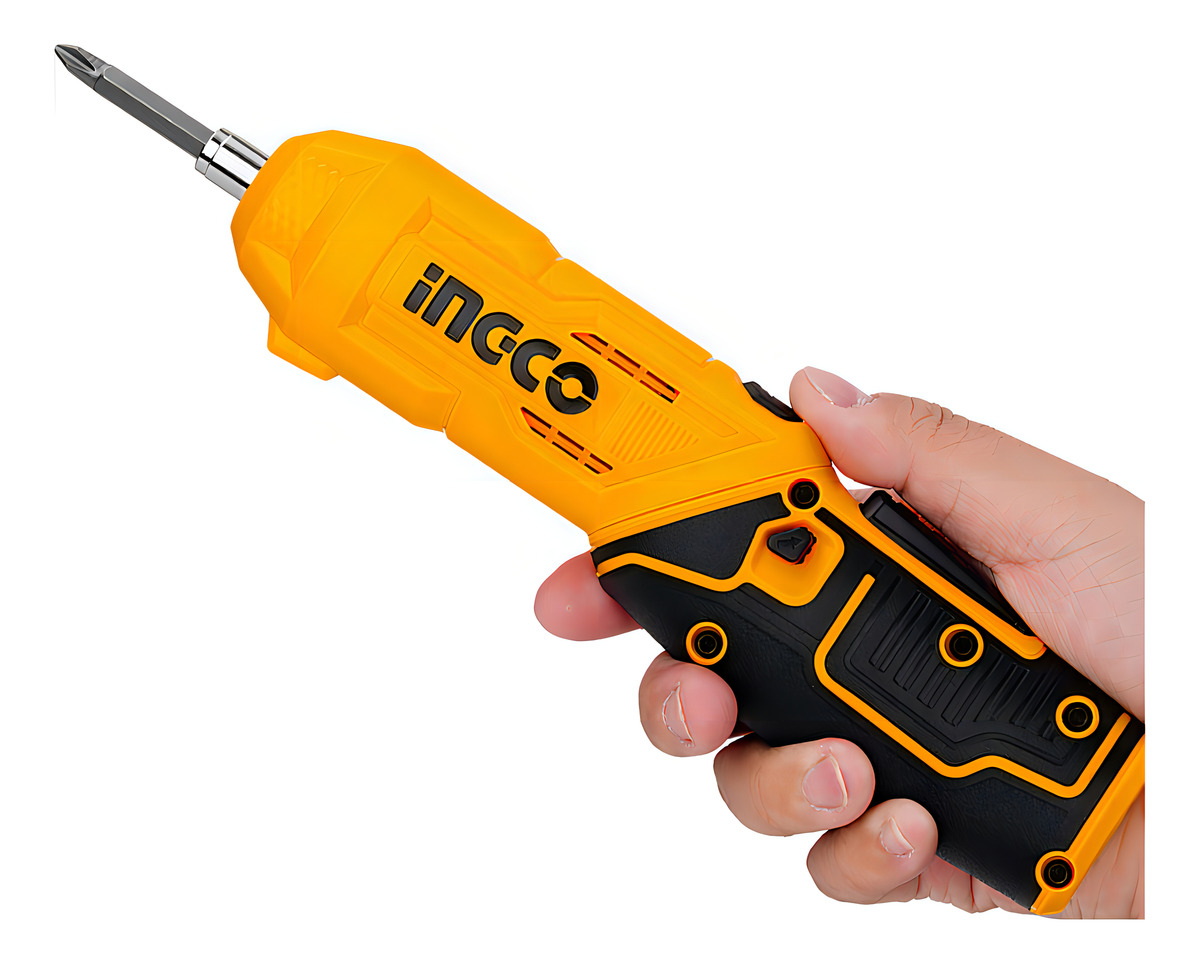 Atornillador Inalámbrico Ajustable Con Accesorios Ingco Naranja Claro - Imagen 2