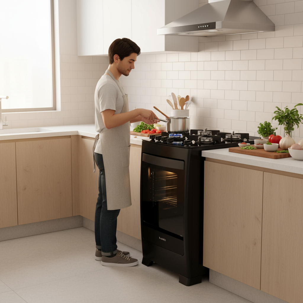 Cocina A Gas James Modelo C 700 V - Color Negro - Imagen 3