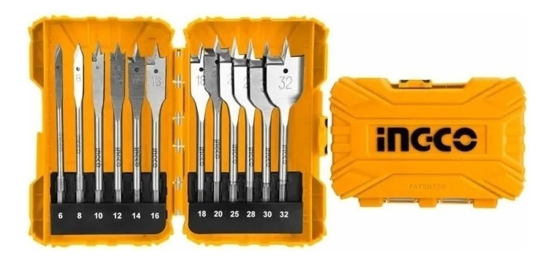 Set De Brocas Planas Para Madera Industrial 12 Piezas Ingco - Imagen 3