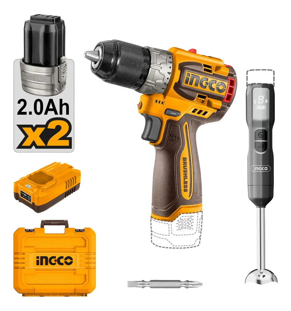Combo Atornillador 16v Bat +mixer +valija Bat Y Carg Ingco - Imagen 3
