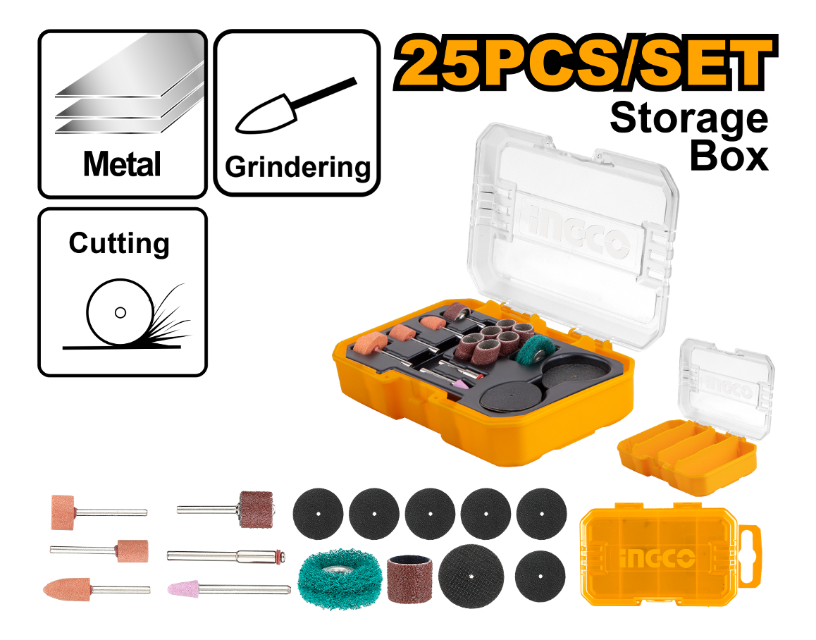 Set 25 Piezas Accesorios Mini Torno Ingco Akmg5024 - Imagen 2