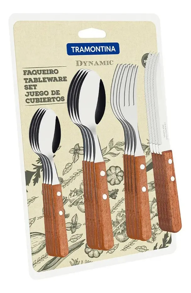 Juego De Cubiertos Tramontina Con Mango De Acero Inoxidable
