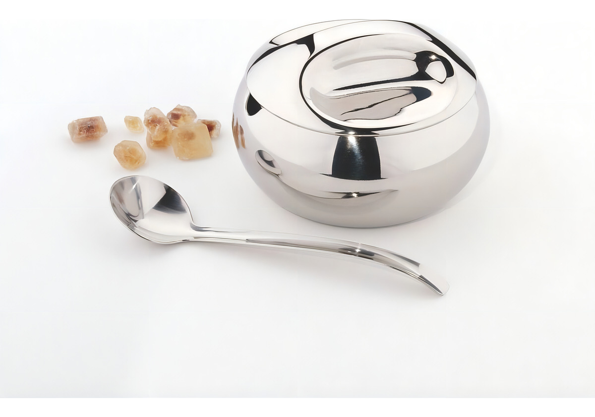 Azucarero Tramontina De Acero Inoxidable Con Cuchara - Imagen 3