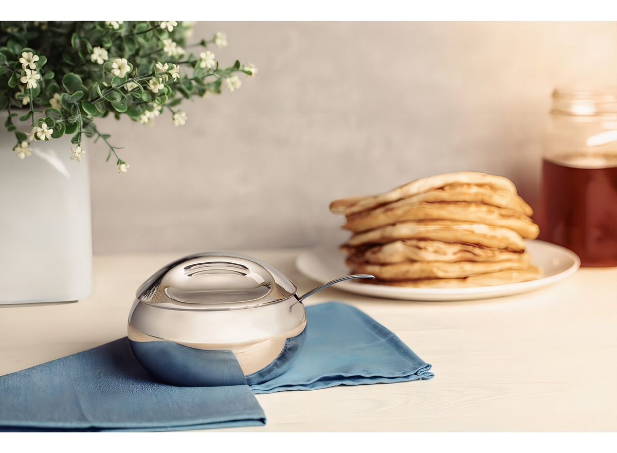 Azucarero Tramontina De Acero Inoxidable Con Cuchara - Imagen 2