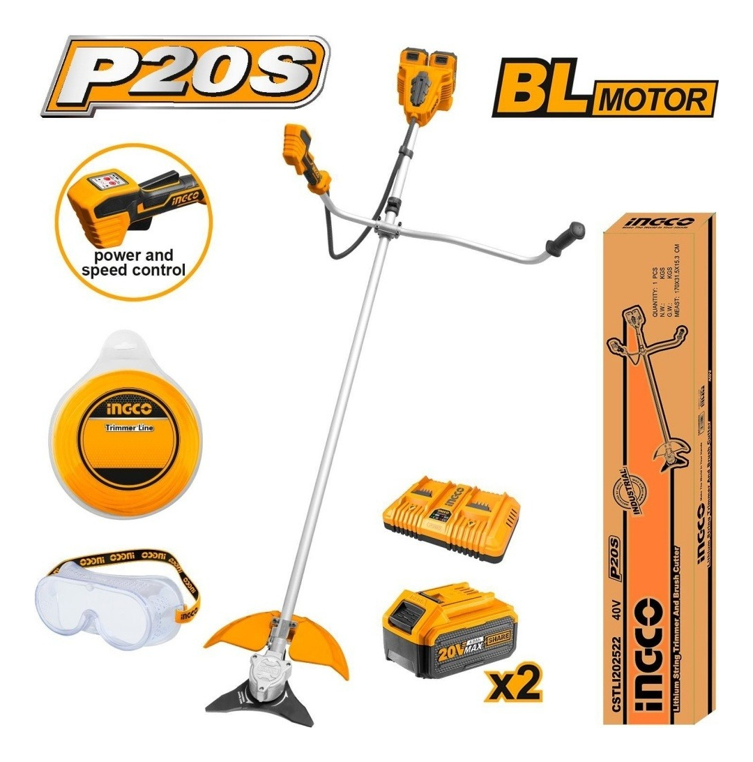 Desmalezadora 20v 2 Baterias 4ah Carg Ingco Cstli202522 * * - Imagen 2