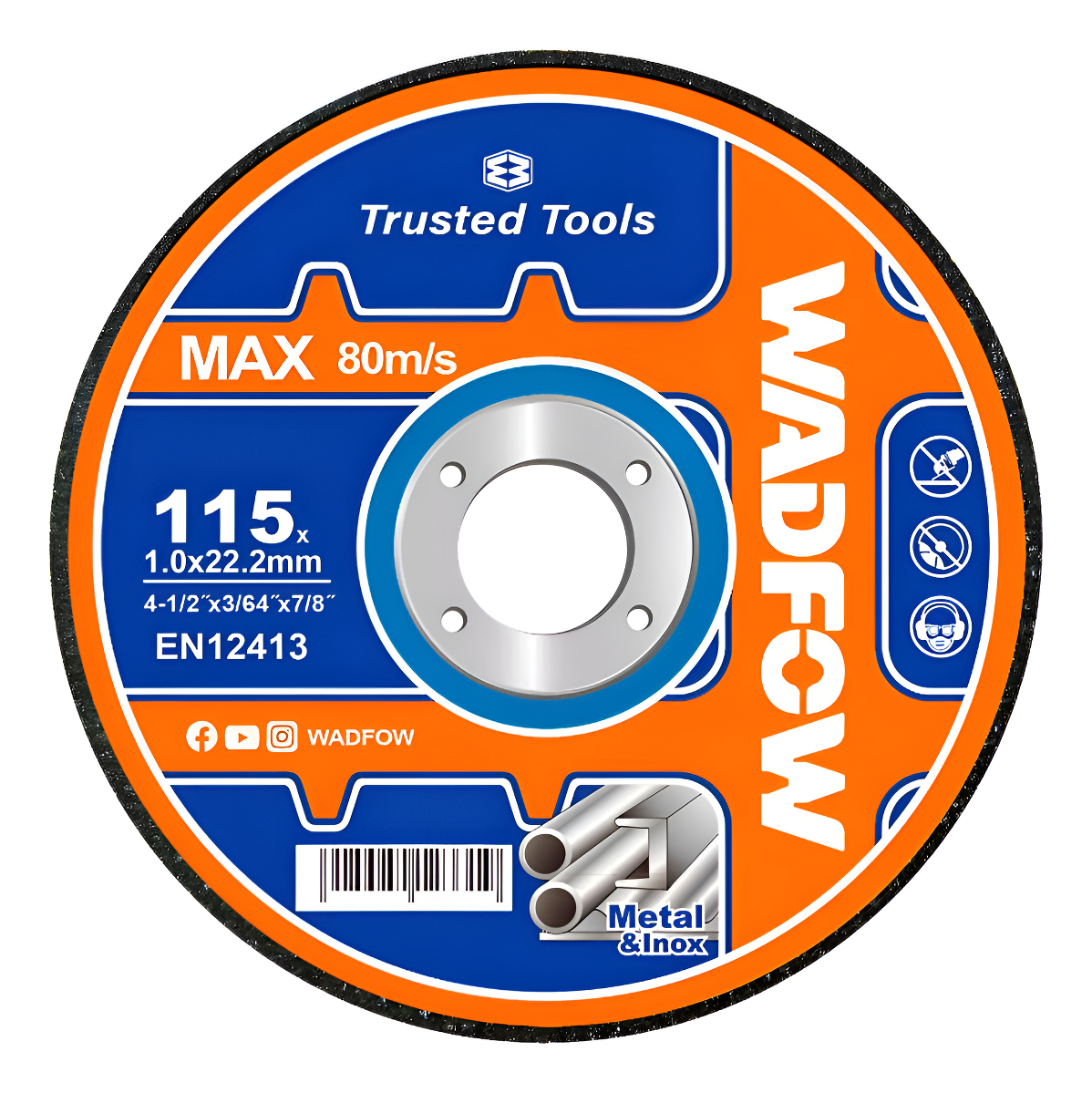 Lata X 50 Discos Corte Metal 4 1/2 X 1.0 Mm Wadfow Wac3l45