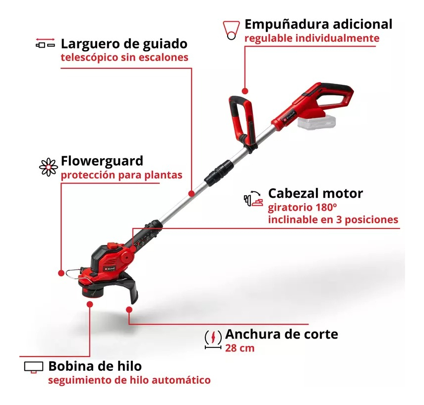 Bordeadora Inalámbrica 18/28 + Cargador Y Batería 2,5 Ah - Imagen 4