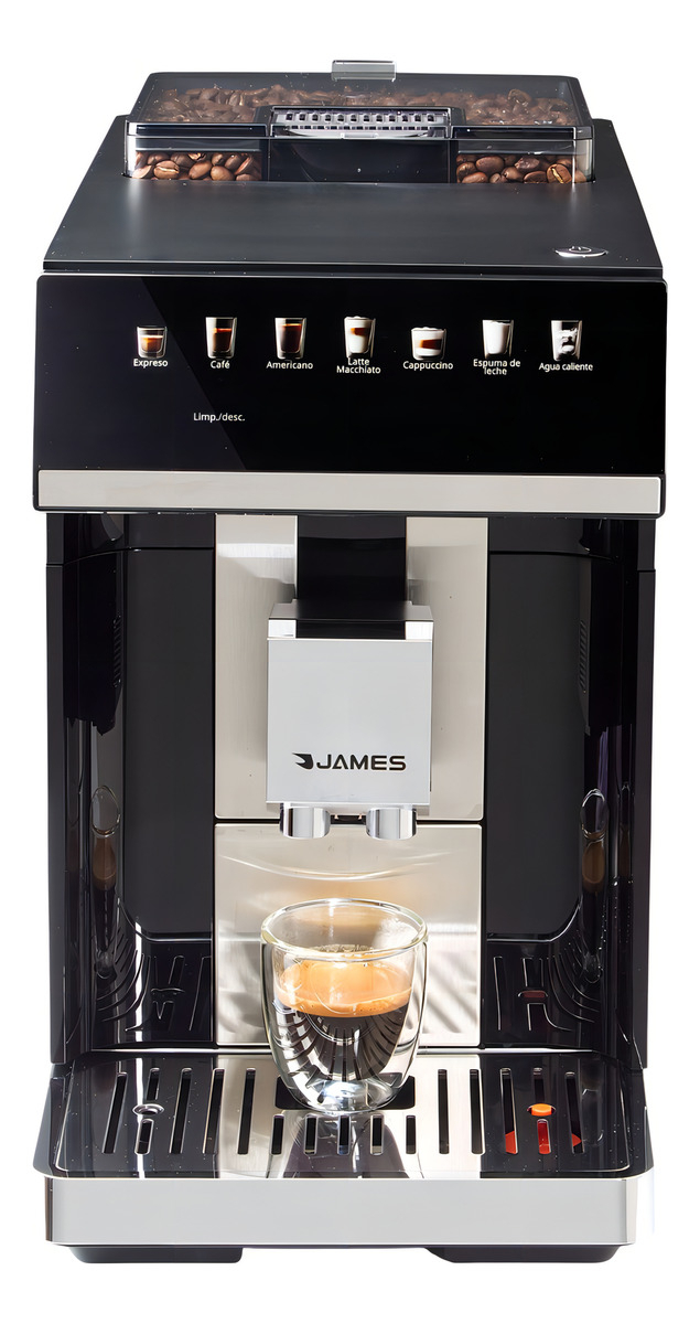 Cafetera Automatica James 7000 1500w 15 Bar Granos De Cafe Color Negro