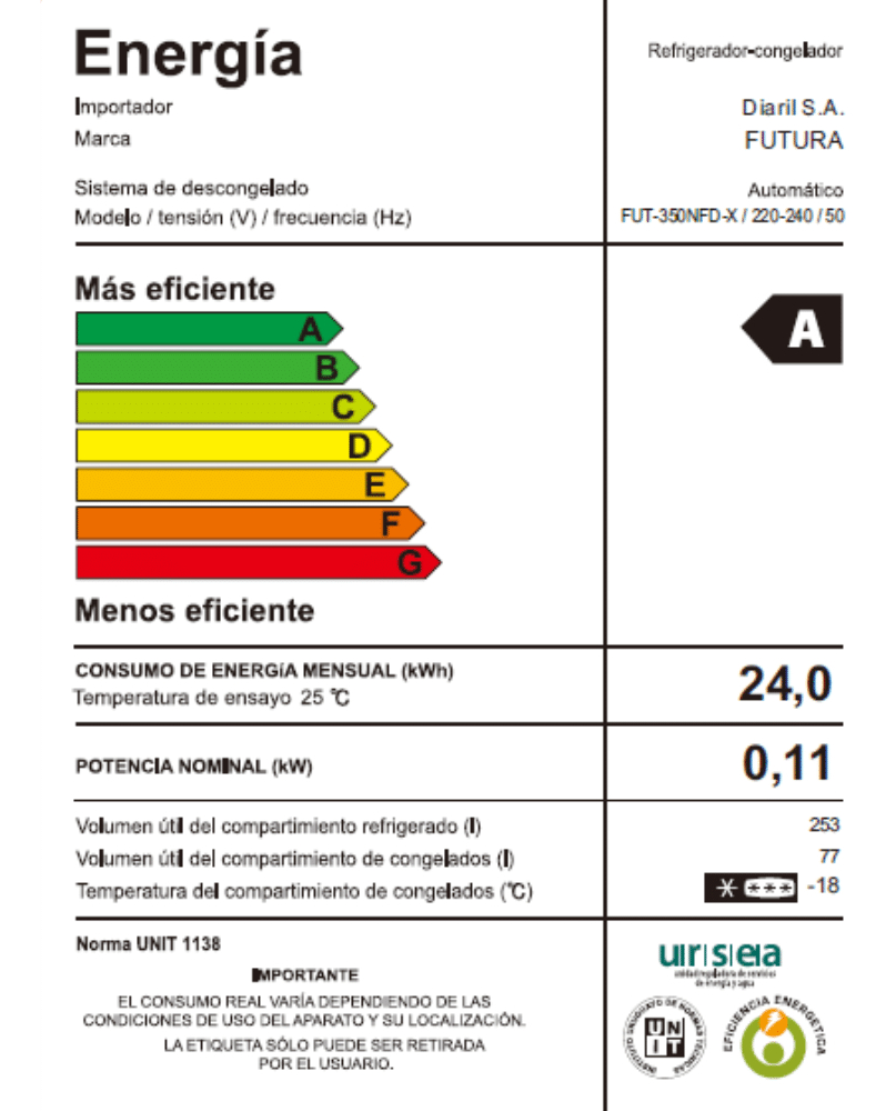 Refrigerador Futura Fut-350nfd-x Frio Seco 354lt - Imagen 8