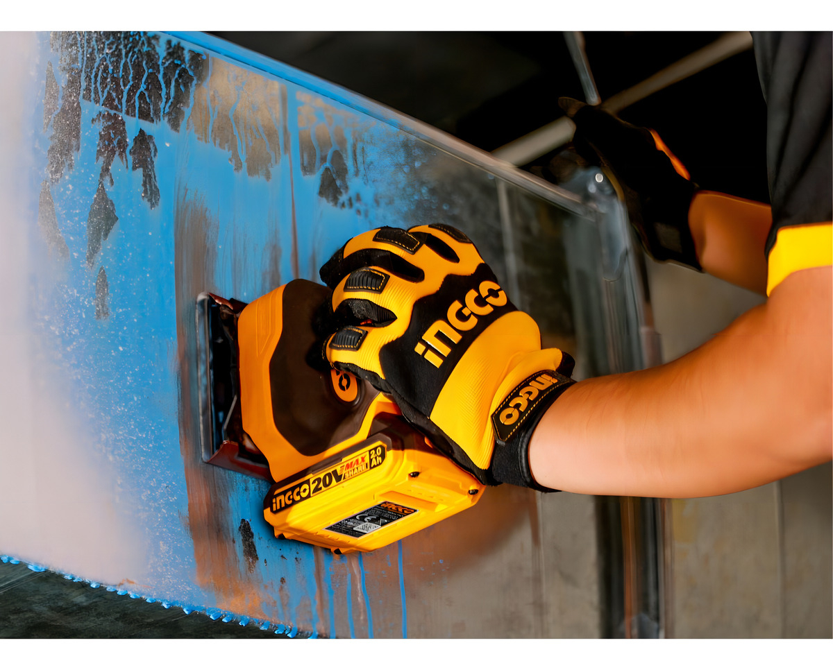 Lijadora Orbital Ingco P20s 110 X 100mm A Batería - Marrón Oscuro - Imagen 5