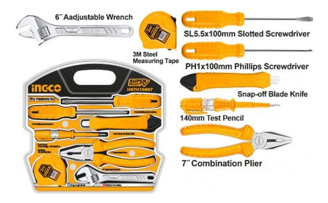 Set X7 Herramientas Super Select Multi Uso Ingco Hkth10807 - Imagen 3