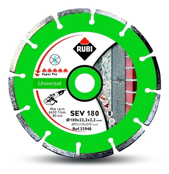 Disco Diamantado Sev 180 Pro 180mm Rubi 25938