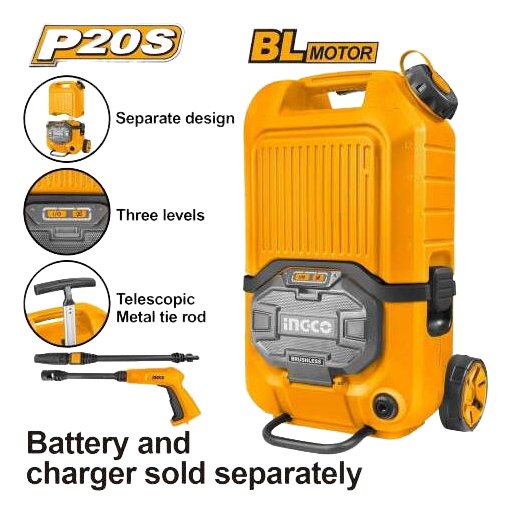 Hidrolavadora 20v Bateria 90bar Ingco Cpwli4006 - Imagen 3