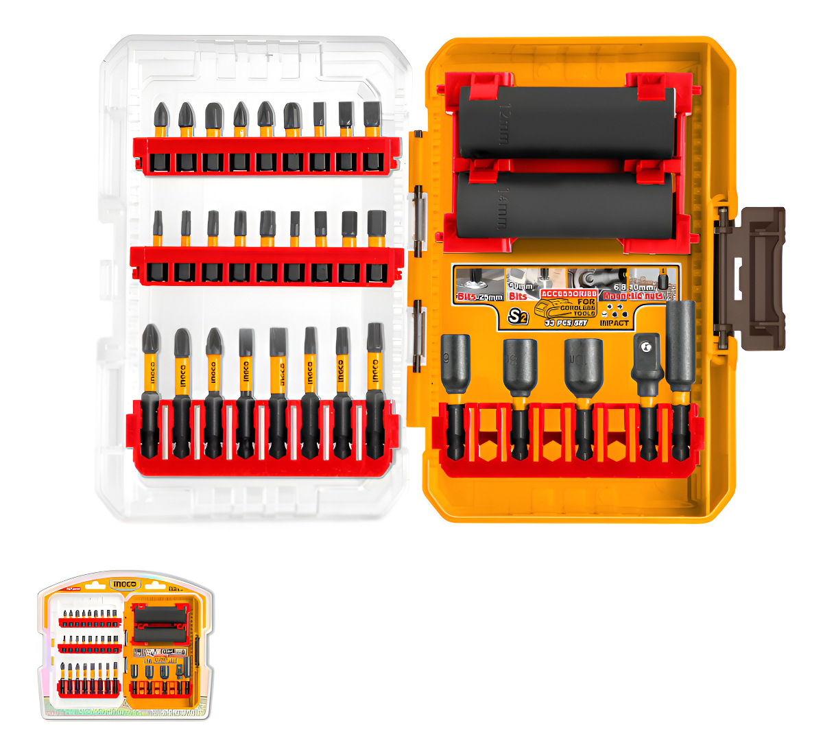 Set 33 Piezas Puntas Y Dados Para Impacto Ingco Akdl63306