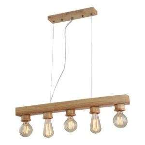 Lampara Colgante Tipo Barra De Madera 5xe27 69cm - Ix9054
