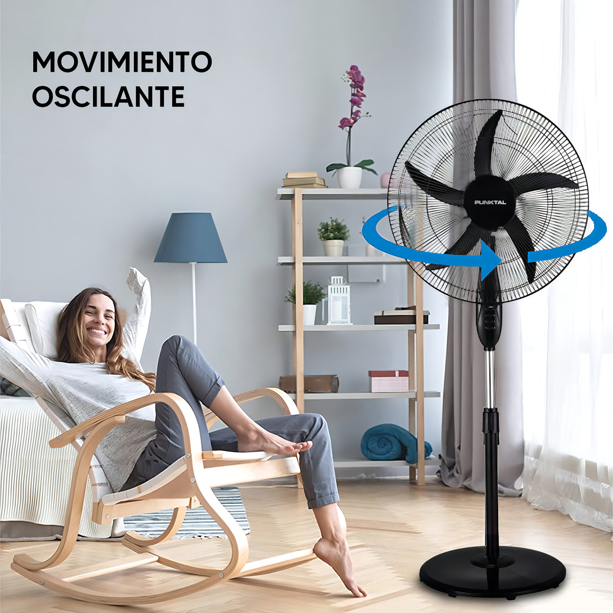 Ventilador De Pie Punktal Pk-5012vt 5 Aspas 50cm De Diámetro - Imagen 6