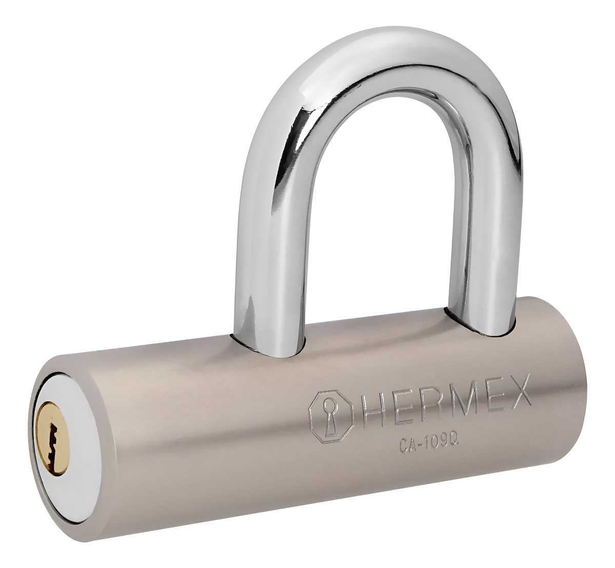 Candado Alta Seguridad Gancho Corto Anti-corte Hermex 109mm
