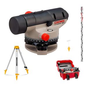Combo Nivel Óptico 100mts + Regla De 5mt + Tripode Crown Jap