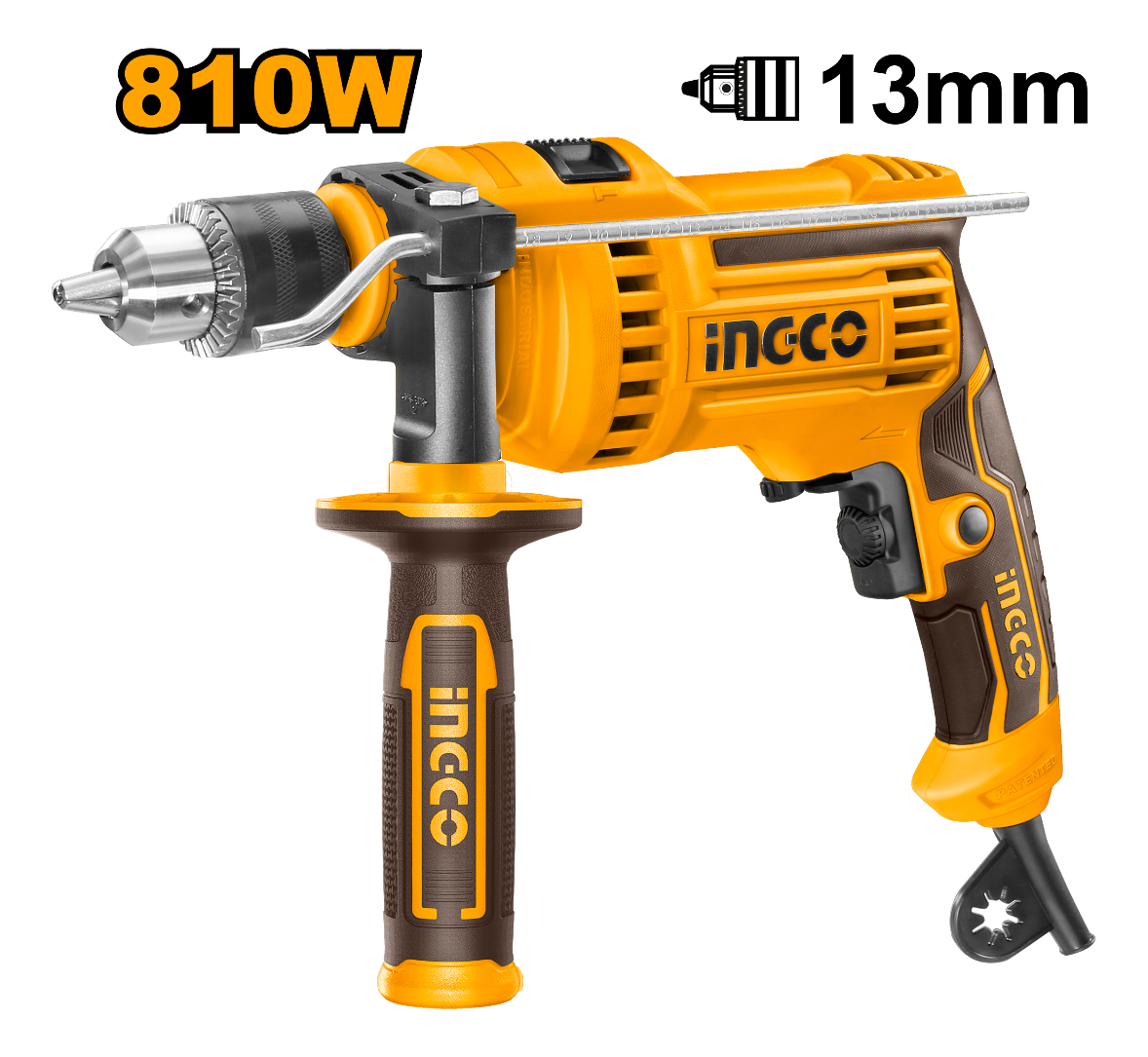 Taladro Percutor 810w Id8108 Ingco Amarillo 50 Hz - Imagen 2