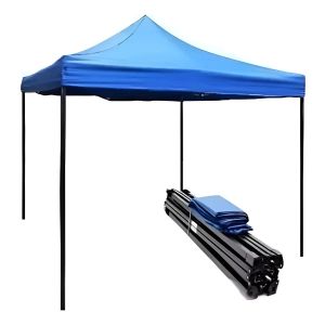 Gazebo Plegable 3 X 3 Mt Reforzado Azul Lona Toldo Impermeab