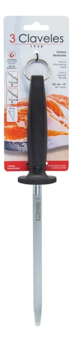 Chaira Estriada 20cm Uniblock 3 Claveles 1600 Afila Cuchillo - Imagen 4