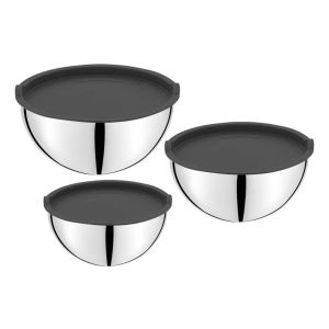 3 Tupper Bowls Acero Inox Con Tapa Redondos Cocina Evimsaray