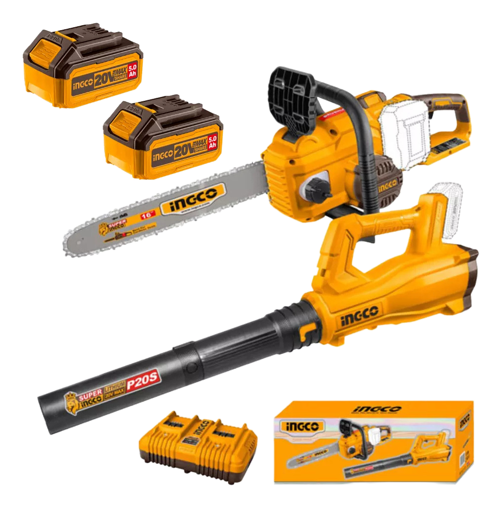 Combo Motosierra A Bateria 20v 16 Ingco + Sopladora - Imagen 2