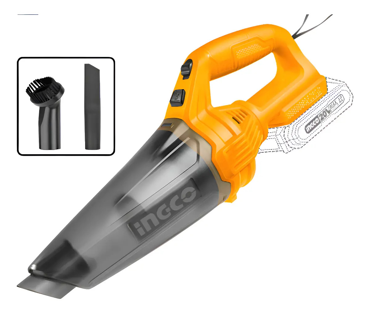 Aspiradora 20v Para Auto Ingco Cvli2001 + Batería + Cargador