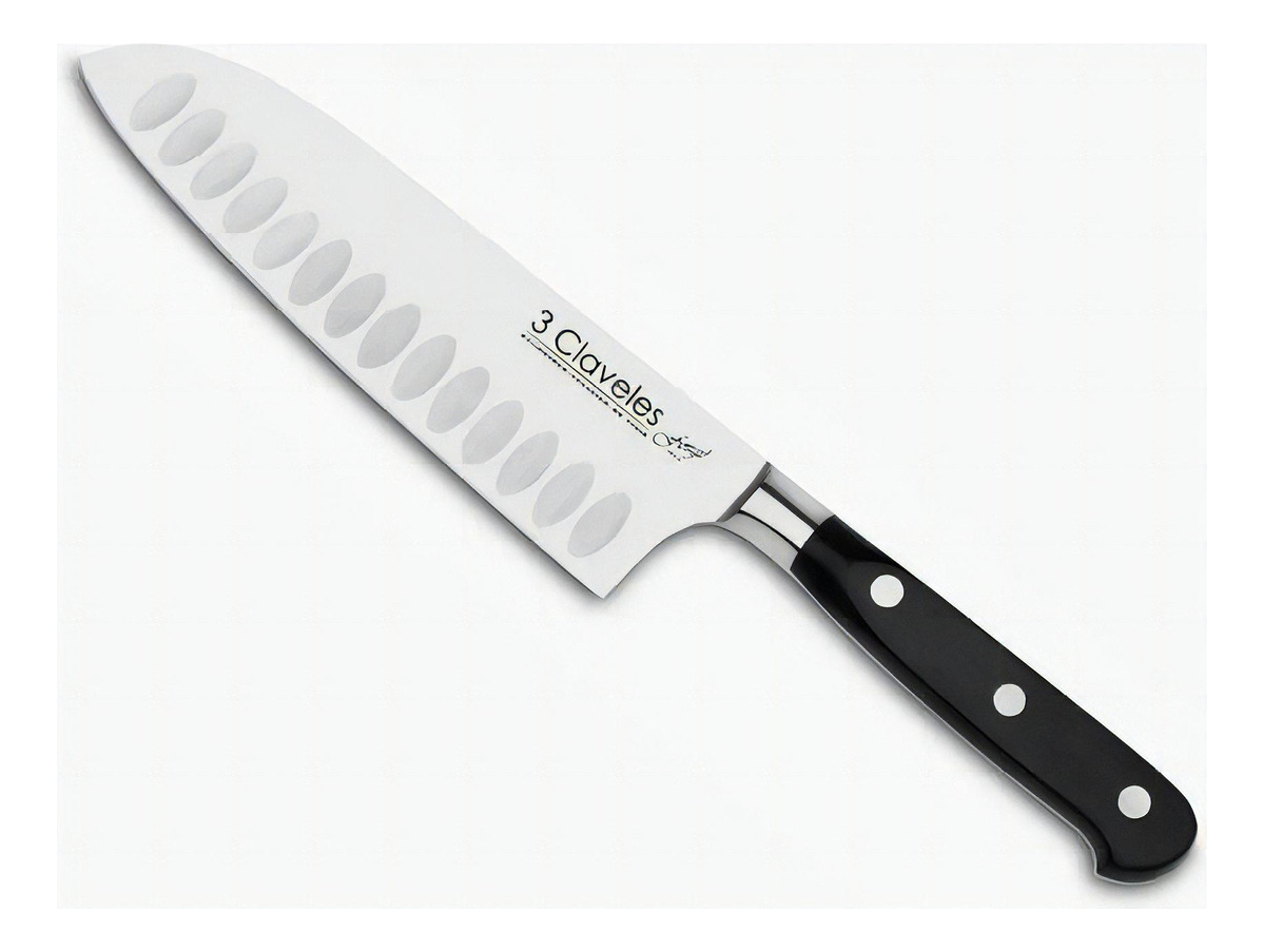Cuchillo Santoku 3 Claveles Forge 17cm Acero Inoxidable Alveolado