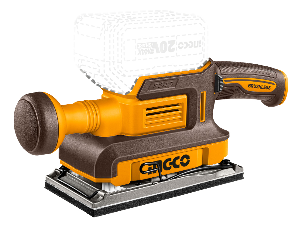 Lijadora Orbital Bl Con Batería Y Carg 20v Ingco Cfsli2031 - Imagen 4