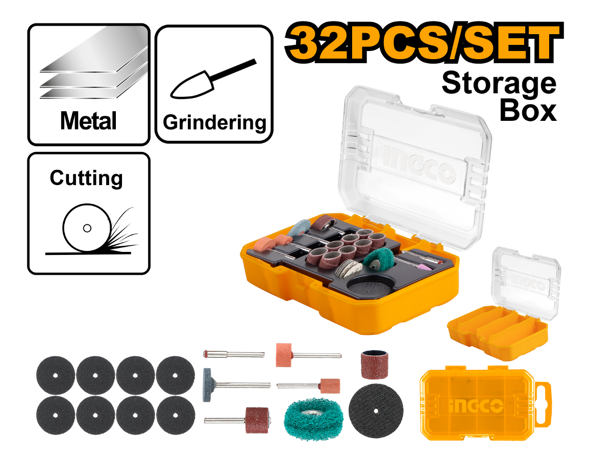 Set X 32 Accesorios Mini Torno Ingco Akmg5031 - Imagen 2