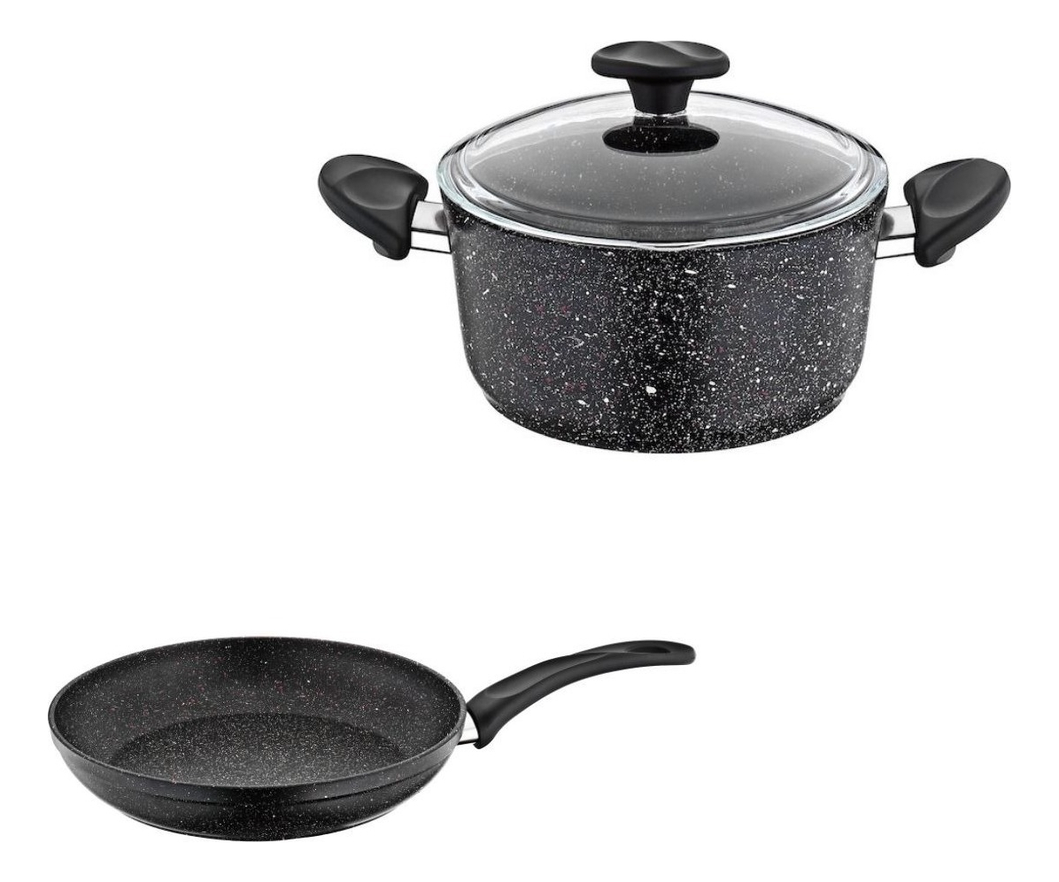 Set Cocina Granito Gris 3 Piezas - Papilla Olla + Sarten - Imagen 6