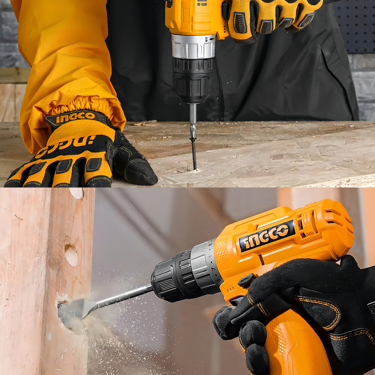 Taladro Atornillador Usb C Ingco Cdli12202 2 Baterías Maleta Amarillo - Imagen 2